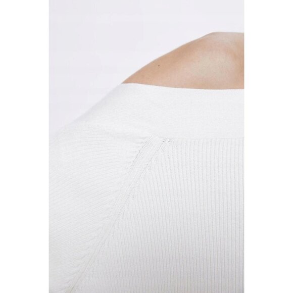 EUC Zara off-white ecru crossover strap exposed shoulder sweater, S - Picture 6 of 11